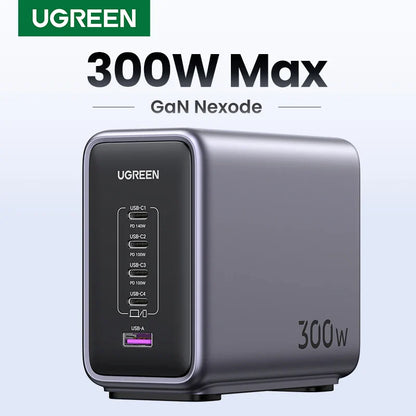 UGREEN 300W GaN Desktop Charging Station - 140W Max Single Port USB Charger with PD3.1 Fast Charging for MacBook Pro, iPad, iPhone