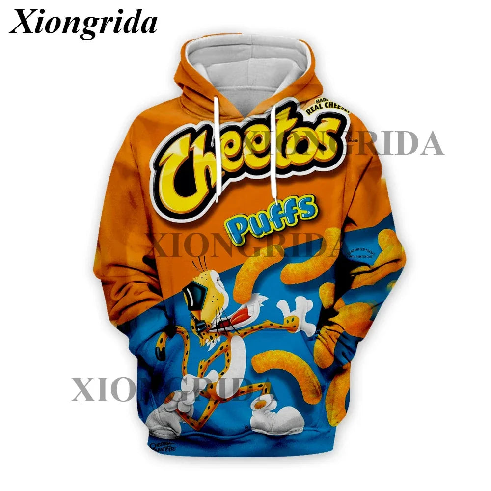 Novelty Hot Cheetos 3D Printed Hoodie — Unisex Harajuku Sweatshirt Pullover S-5XL