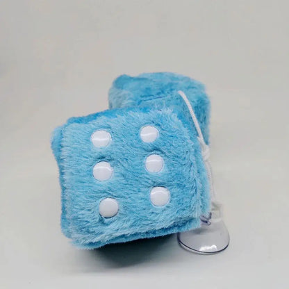 Long Hair Hot Stamping Dot Dice Plush Toy Cube – Anime Car Ornament & Decoration Pendant Accessory