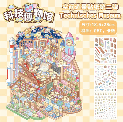 DIY Plus Size 3D Treasure Box World Landscape Stickers - Pocket Cabin Scene | Creative Gift for Kids