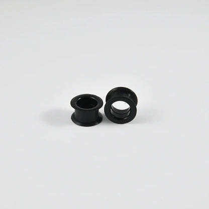 Pair of Supersize Black Silicone Double Flared Ear Tunnel Plugs — Flesh Gauge Expander Stretchers for Piercing
