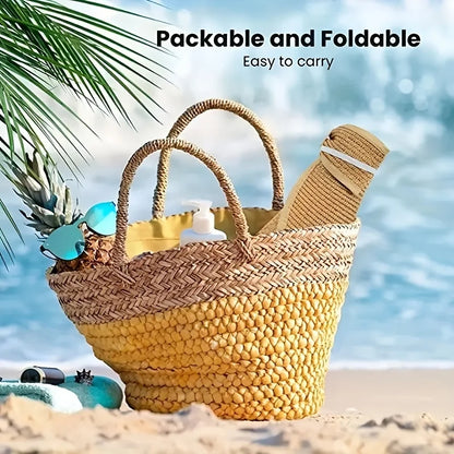 Women’s Summer Visor Hat – Foldable Wide-Brim Straw Cap, Stylish UV-Resistant Sun Hat for Beach & Hiking