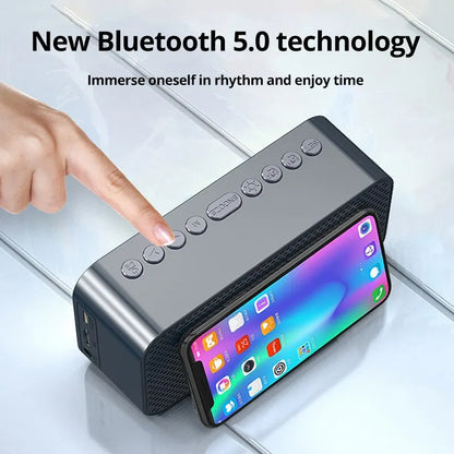 LED Digital Alarm Clock with Bluetooth Speaker - Mirror Screen, Temperature Display, FM Radio, Ideal for Bedroom and Office Decor