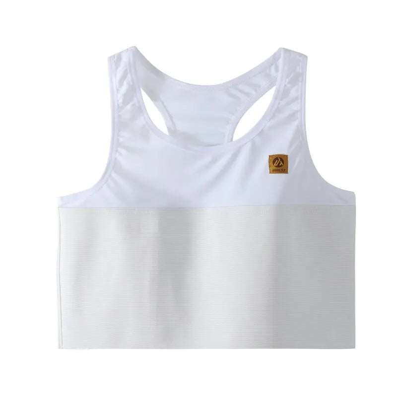 Quick-Dry Pullover Chest Binder – Sports Wear Short Vest Corset with Full Bandage Support, Plus Size