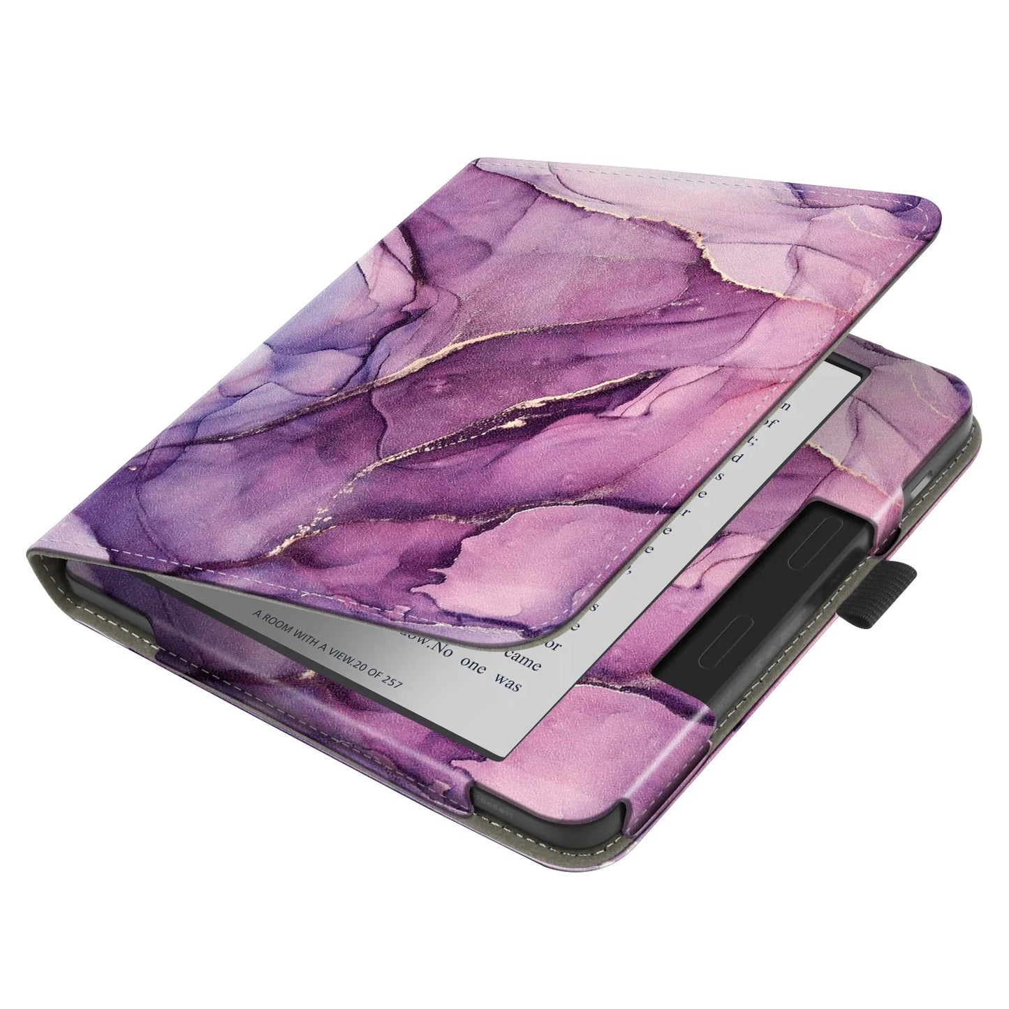 KOBO Libra 7" Leather Case – Hand Strap, Stand & Card Slot Cover for Libra Colour, Libra 2, Libra H2O (N428/N418/N873)