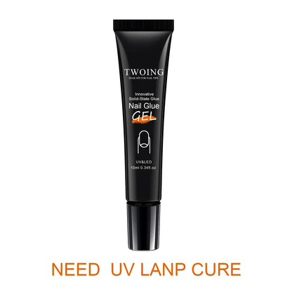 Solid Nail Glue Gel for Press-On Nails – Super Strong Acrylic Nail Gel for Manicure Extensions, Long-Lasting