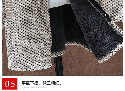 Men's Cashmere Hooded Cardigan Coat – Warm Fleece Long Sweater Jacket for Autumn Winter