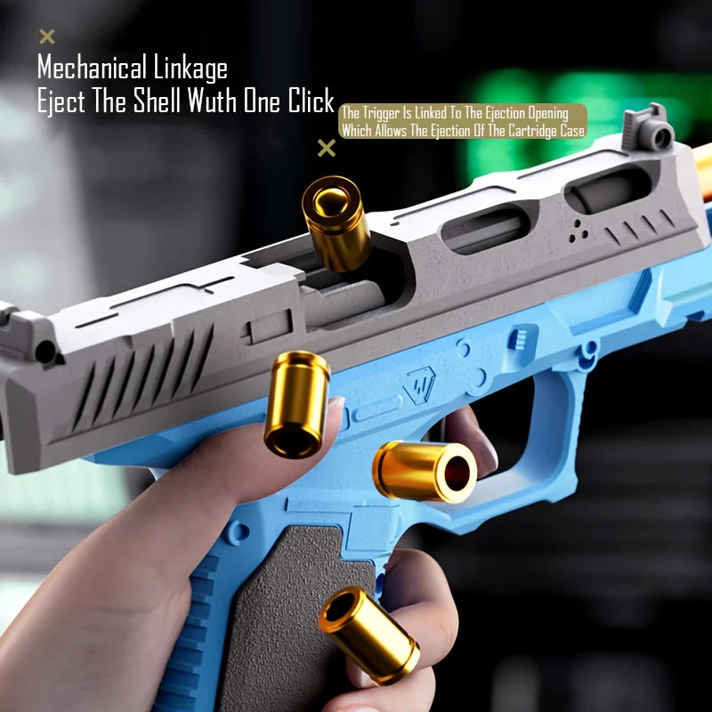 SIG17 Shell Ejecting Toy Gun – Blowback Soft Bullet Pistol with Continuous Firing Action for Kids Gift