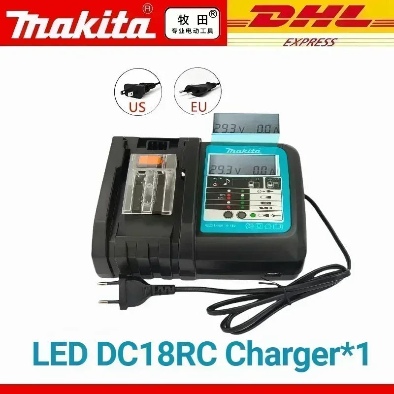 Genuine Makita 18V Battery – 6Ah/5Ah/3Ah Rechargeable for Drill DGA404, DDF487, DTW700, DTD173, HR410D, DJV182, LXT400