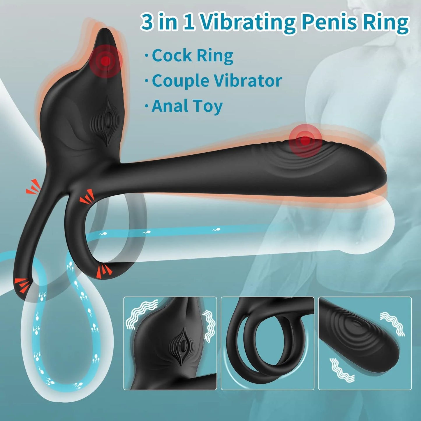 Wireless Remote Vibrating Penis Ring – Couples Cock Ring Stimulator for Delay Ejaculation and Enhanced Pleasure