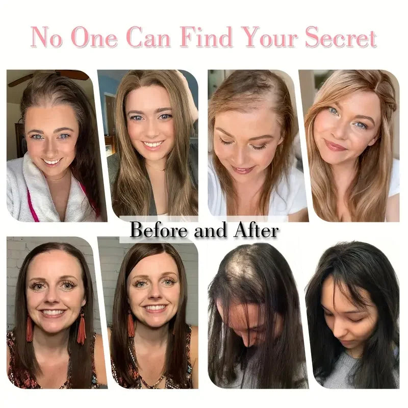 Brown Blonde Ombre Human Hair Toppers for Women – 10/12/14 Inches with Silk Base, Clips, and Bangs