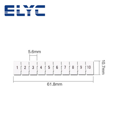 100Pcs ZB6 UK DIN Rail Terminal Block Marker Strips – Blank Zack Label Accessories for UK2.5B UK5N PT4 ST4 UKK UKKB5 DIKD1.5