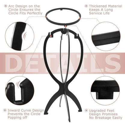 10Pcs Wig Stand Set - Portable Plastic Wig Cap Holder for Home, Salon & Travel Use