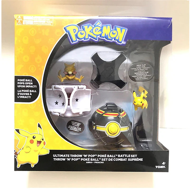 Pokémon Toy Belt Set — Poké Ball Battle Belt with Pikachu, Eevee, Charmander & Bulbasaur for Kids Gift