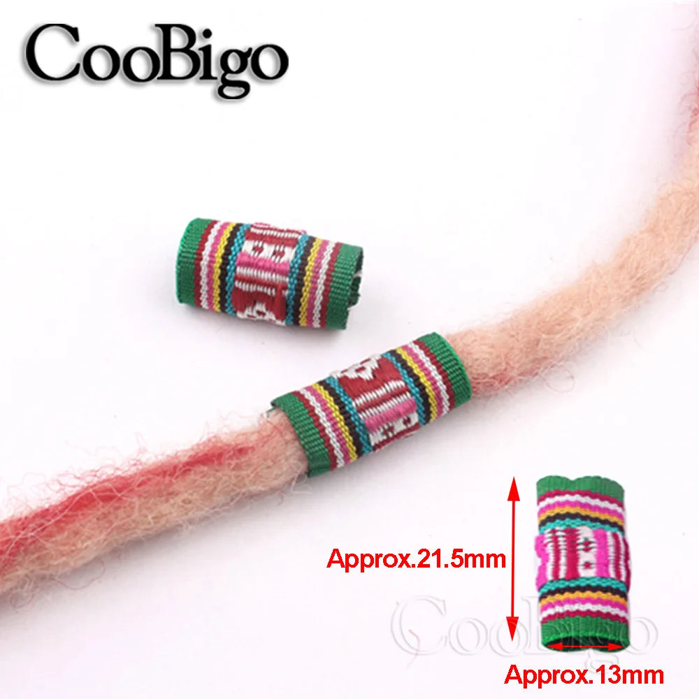 Braid Hair Rings & Tubes — Hip-Hop Dreadlock Beads, Embroidery Fabric Clips, Cuffs & Hair Decor DIY Craft Supplies by CooBigo