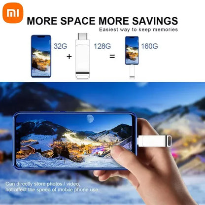 Xiaomi USB 3.2 16TB Flash Drive — High-Speed Metal Pendrive, Waterproof Portable Memory Stick