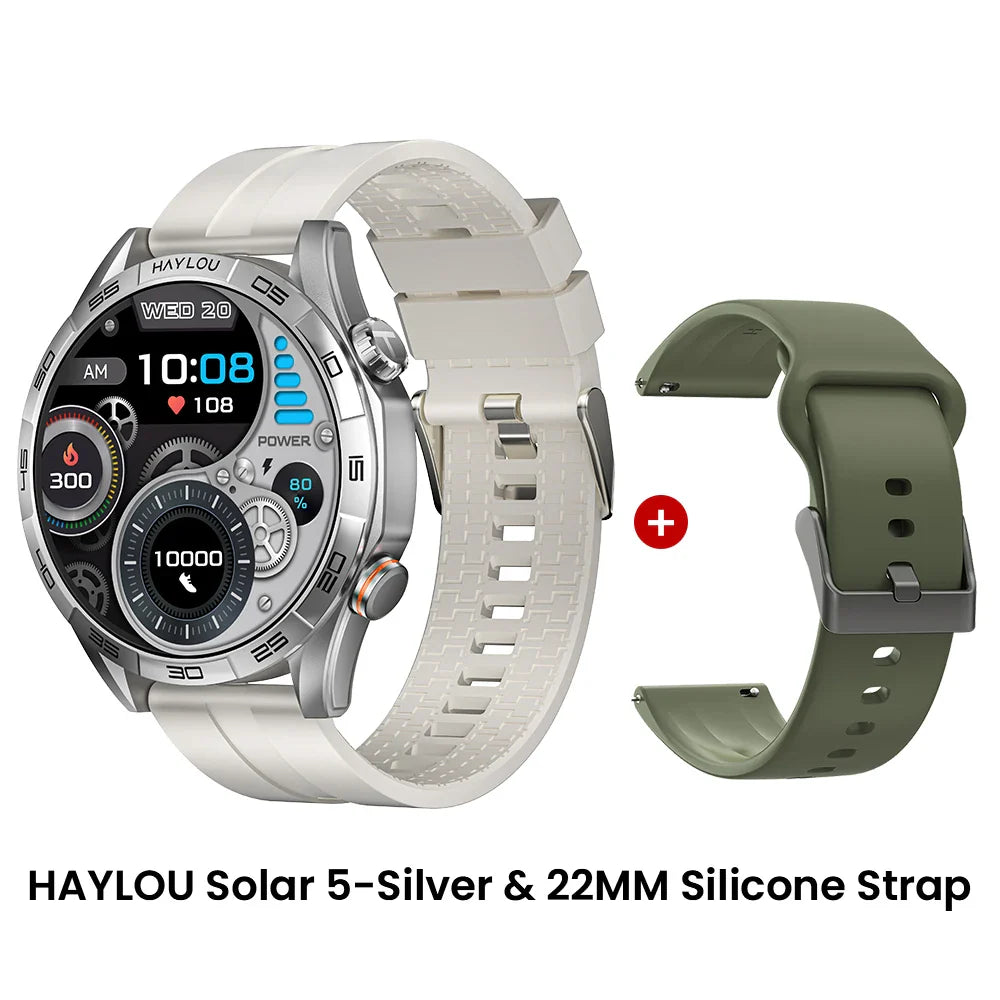 HAYLOU Solar 5 Smartwatch — 1.58" AMOLED, Voice Calling, 24H Health & Sports Tracker for Men