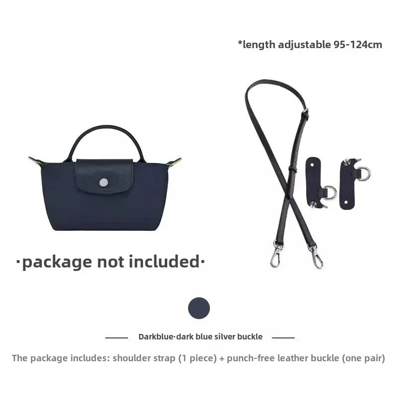 Leather Replacement Crossbody Bag Strap for Longchamp Mini — Earthy Color Shoulder Strap, No Punching Needed