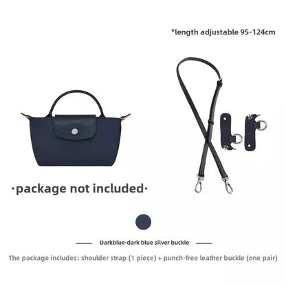Leather Replacement Crossbody Bag Strap for Longchamp Mini — Earthy Color Shoulder Strap, No Punching Needed