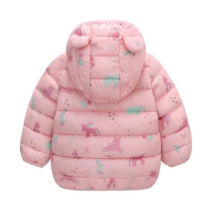 Baby Lightweight Hooded Down Jacket – Warm Zipper Coat for Boys & Girls (0-5 Years), Winter Outerwear Gift