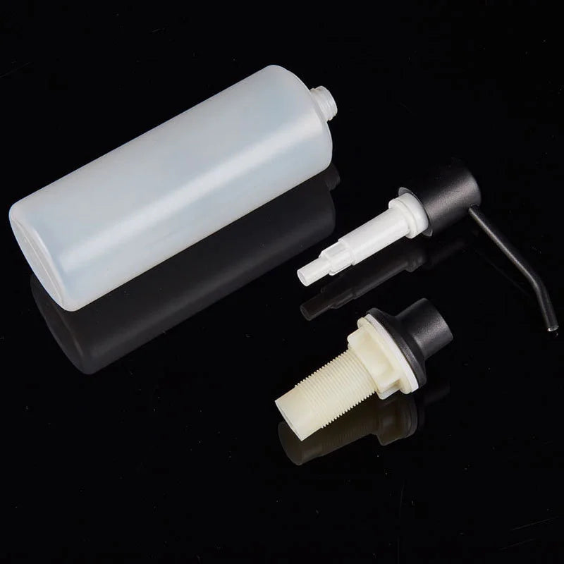 Stainless Steel Sink Soap Dispenser — 350ml Manual Liquid Soap & Lotion Pump, Kitchen Accessory