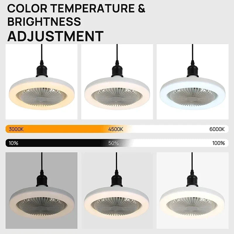 Transform Your Space with a 3-in-1 Ceiling Fan - Includes Lighting Lamp, E27 Converter Base, and Remote Control for Quiet Comfort in Bedroom and Living Room (AC85-265V)