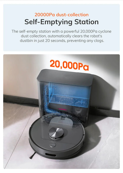 ILIFE T20S LDS Robot Vacuum Cleaner – 5000Pa, Auto Empty Dock, 60-Day Hands-Off Cleaning, Wet/Dry Sweeping & Mopping