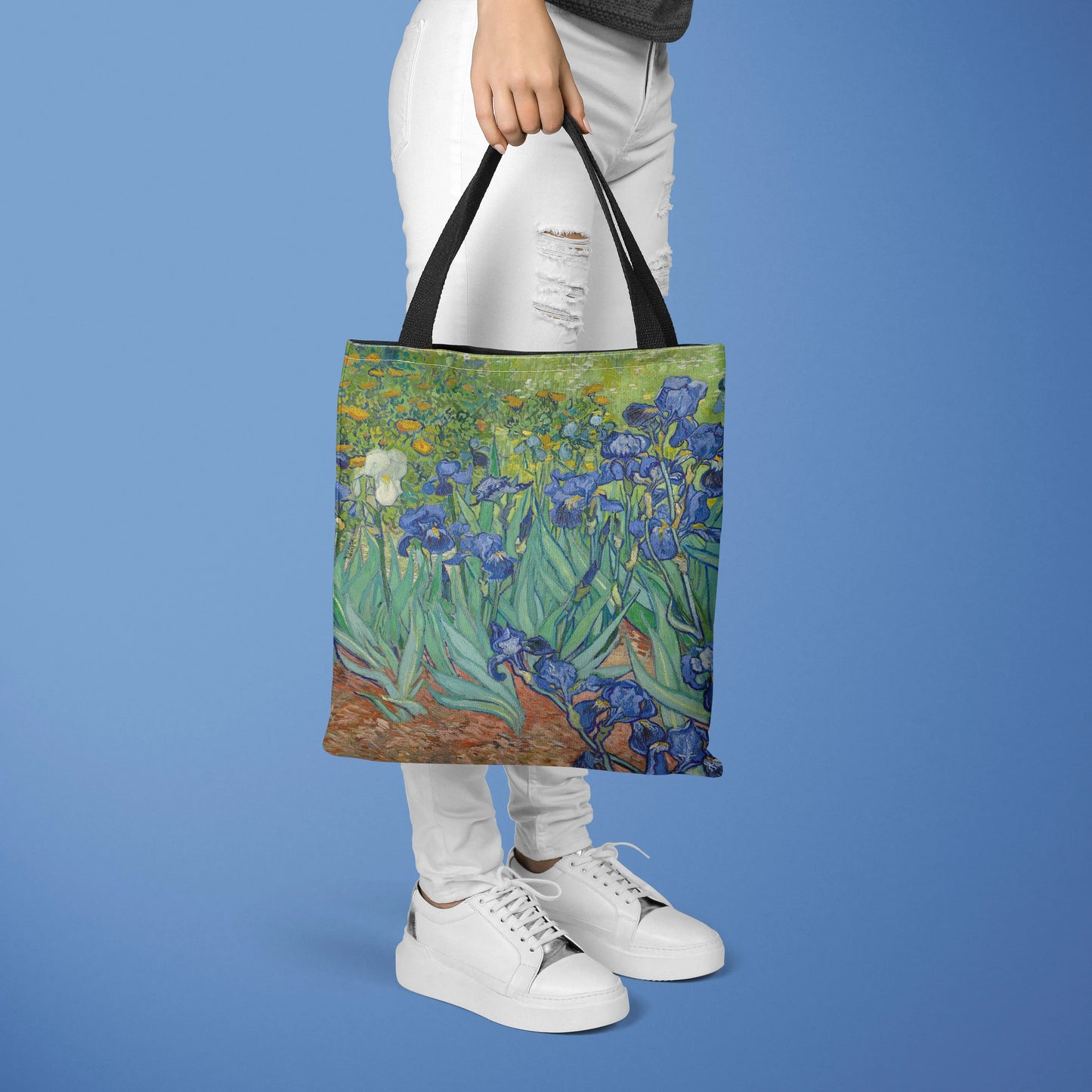 Oil Painting Printed Canvas Tote Bag - Lightweight, Multi-functional Women's Handbag for Daily Use and Shopping