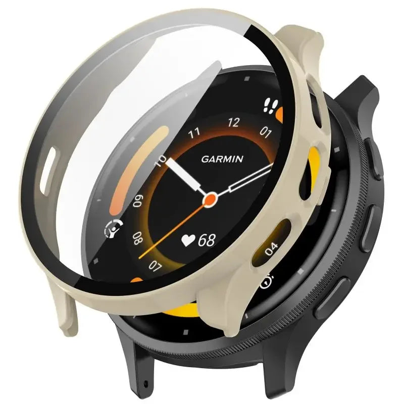 Tempered Glass Case for Garmin Venu 3/3S – Smartwatch Protective Cover with Screen Protector Bumper Shell