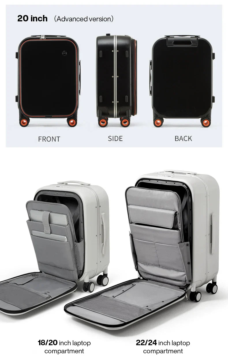 Mixi Aluminum Frame Carry-On Suitcase — Patent Design Rolling Luggage for Cabin, 18/20/24 Inch M9260