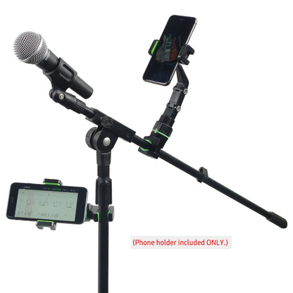 360° Rotatable Phone Holder for Guitar & Mic Stand — Includes 10 Picks and Cleaning Cloth