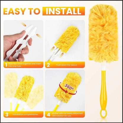 Double-Sided 360° Electrostatic Duster – Disposable Feather Cleaner for Dust, Spider Webs, Roofs & Desktops