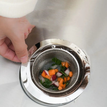 Stainless Steel Kitchen Sink Strainer - Anti-Blocking Funnel, Hair Catcher for Basin, Floor Drain and Dishwasher