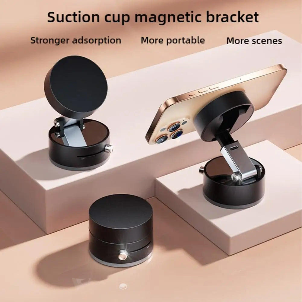 Vacuum Adsorption Magnetic Phone Mount – Double-Sided Hands-Free Magnetic Holder for Car, Gym, Mirror, Smooth Surfaces