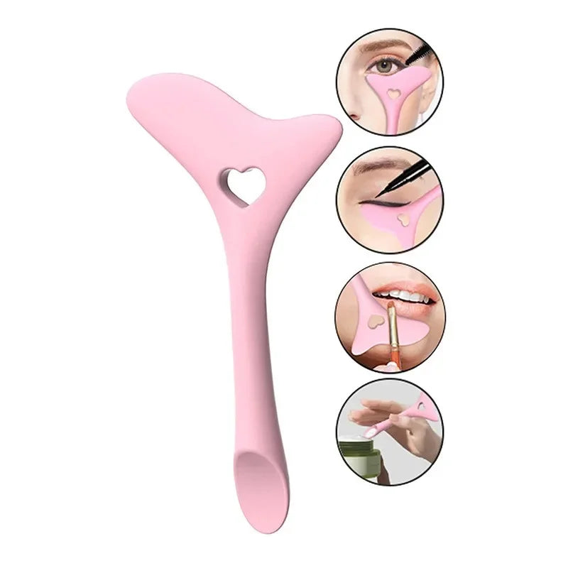 Multi-Functional Eyeliner Stencil - Wing Tips & Lipstick Aid, Reusable Silicone Makeup Tools