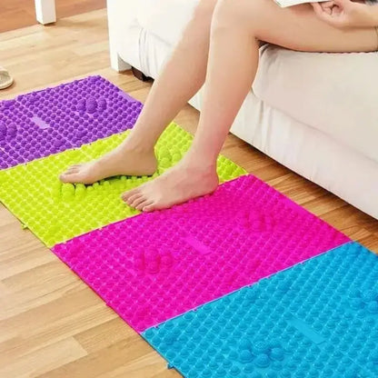 Reflexology Foot Massage Spike Mat — Yoga Cushion Pad for Anti-Stress, Blood Circulation & Toe Pressure Therapy