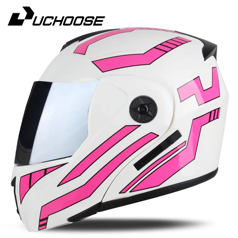 New Full Face Motorcycle Helmet – Racing Helmet with Double Sun Visor & Flip-Up Double Lens for Men & Women, DOT Certified