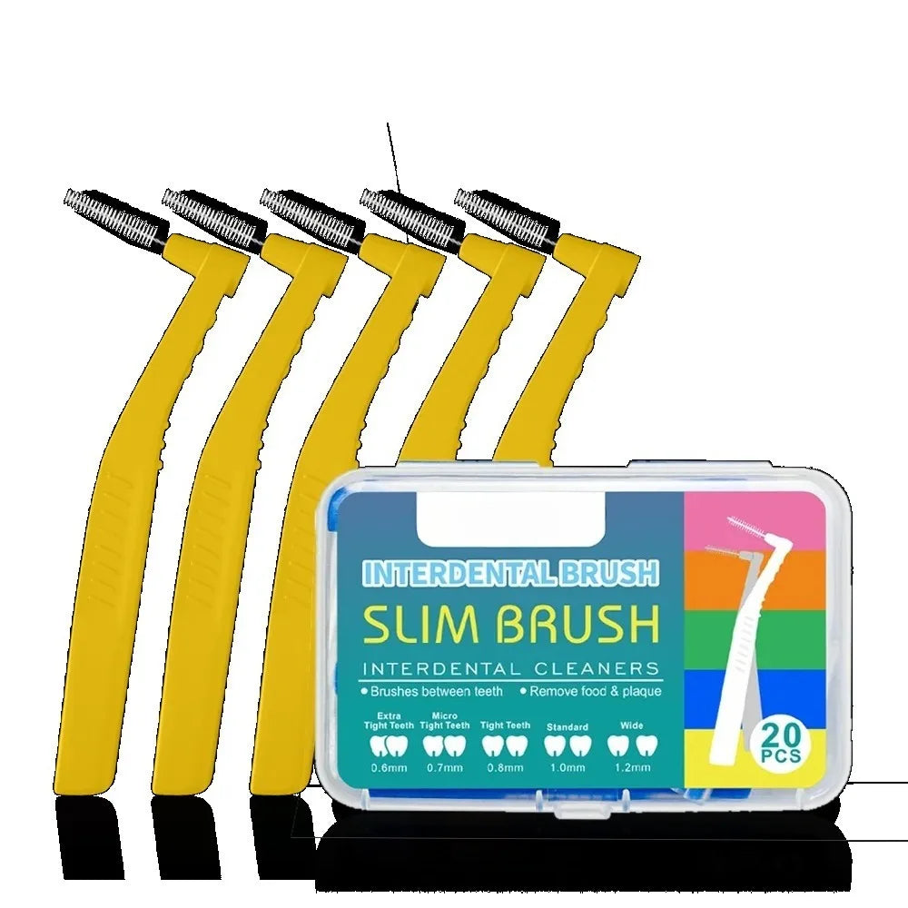 20Pcs Interdental Brushes for Teeth Cleaning – Soft Mini Orthodontic Dental Care Tools with Protective Dust Covers for Daily Oral Hygiene