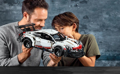 1580PCS Technical Electric Remote Control Car 911RSR – Lights & DIY Building Blocks, Compatible with 42096, Birthday Gift Toy for Kids