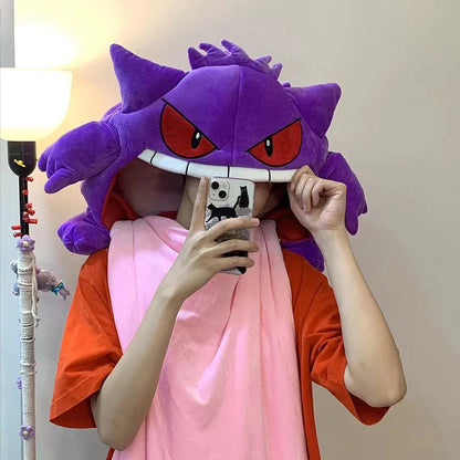 Pokemon Gengar Plush Sleep Pillow — Kawaii Anime Dual-Purpose Nap Blanket Toy Doll, Super Soft Gift