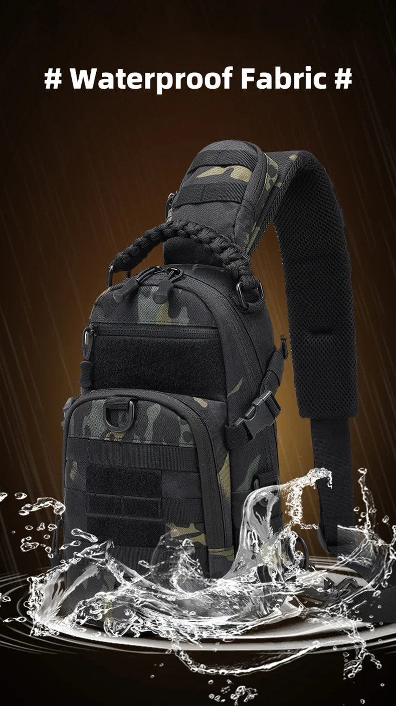 Camping Tactical Chest Bag – MOLLE Sling Backpack for Men, Outdoor Hiking, Cycling & Fishing