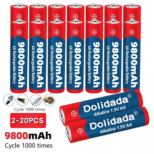 1.5V AA 9800mAh Rechargeable Battery – High-Quality Original AA for LED Lights, Toy Cameras, Microphones
