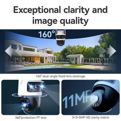 IMOU 11MP Multi-Lens WiFi Security Camera – Outdoor PTZ Surveillance with AI Human/Vehicle Detection & Color Night Vision