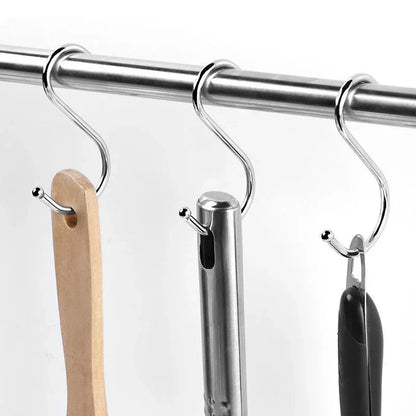 Stainless Steel Sharp Tip S Hooks – Hanging Utensil, Meat, and Clothes Hangers for Kitchen & Butcher Shop