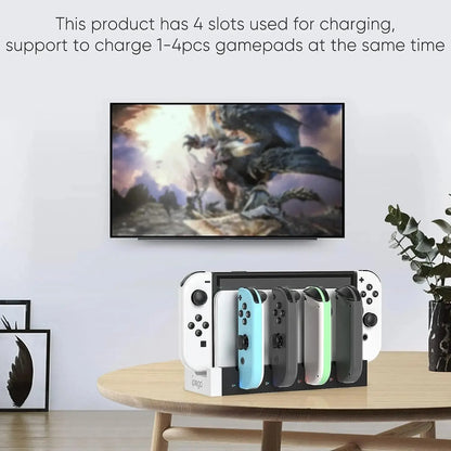 IPEGA PG-9186 Joycon Charging Dock Station for Switch & OLED – Charges Up to 4 Controllers, Compatible with All Models