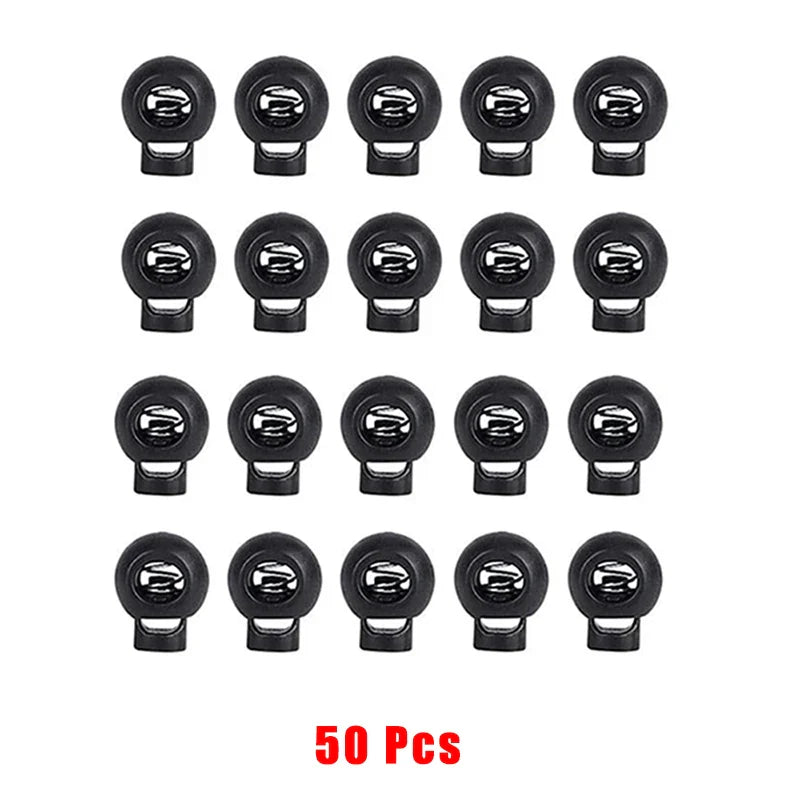 50pcs Plastic Cord Lock Toggle – DIY Spring Stopper for Lanyards, Drawstrings, Shoelaces & Clothing
