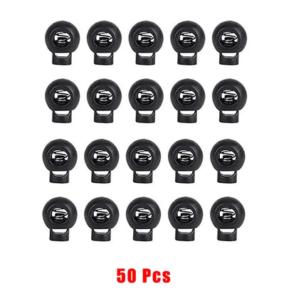 50pcs Plastic Cord Lock Toggle – DIY Spring Stopper for Lanyards, Drawstrings, Shoelaces & Clothing
