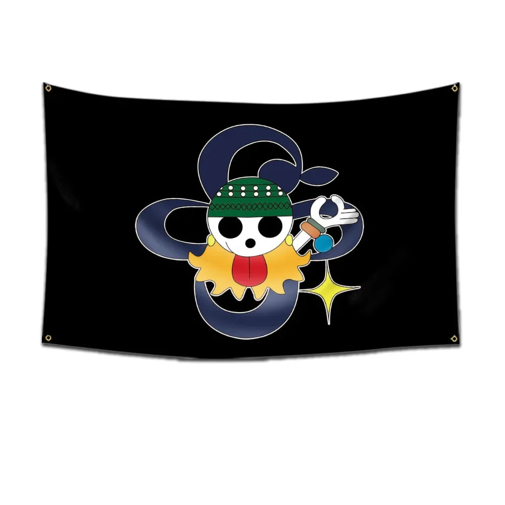 One Piece Pirate Skull Flag – Luffy Straw Hat Pirates Wall Decor & Banner for Kids' Bedroom, Gift
