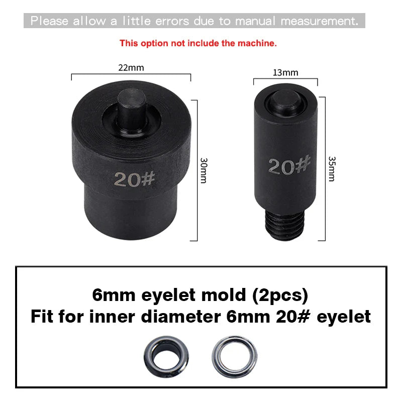 WUTA Manual Button Installation Tool – Mute Punching for Mushroom Rivets & Eyelets, DIY Hand Pressing Tool (With/Without Machine)