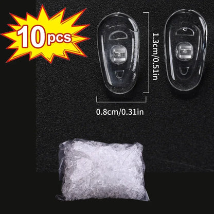 DIY Clear Oval Air Chamber Eyeglass Nose Bracket - Silicone Nose Pads, Anti-Drop Eyewear Bracket for Sunglasses & Glasses Accessories